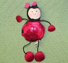 Amscan Ladybug Plush 9" You're My Love Bug Stuffed Animal Red Black Floppy Limbs - $12.60