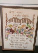 Vintage Printed Cross Stitch Child&#39;s Prayer Sleep - £9.35 GBP