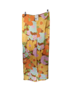 Womens Boho Floral Satin Flared Wide Leg High Rise Pants Sz 0X Plus F21 ... - $101.63 CAD
