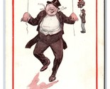 Comic Drunk Man With Balloons Thinks He&#39;s A Bird-Man UNP DB Postcard S4 - $5.38