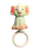 Vintage 1950s Green Elephant Baby Rattle Toy Hong Kong - $16.07
