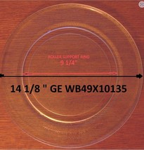 14 1/8" Ge WB49X10135 Glass Turntable Plate / Tray Gently Used 9 1/4" Fast Ship! - $107.79
