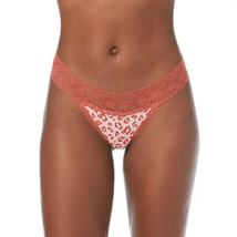 No Boundaries Women&#39;s Micro Lace Thong Panties Size SMALL Clay Brick Cheetah - £8.82 GBP