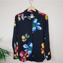 NWT Mossimo | Bold Colorful Floral Button Front Blouse, size small - £12.32 GBP