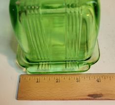 Green Uranium Hazel Atlas Large Butter Dish Criss Cross Pattern image 4