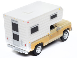 1977 Chevrolet Fleetside Pickup Truck with Camper Beige Metallic and Tan &quot;Mini M - £28.52 GBP