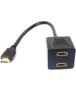 HDMI Male To 2x HDMI Female Y Splitter Adapter Cable for tv blu-ray DVD ... - £10.82 GBP