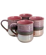 Gibson Home Copper Tonal 4 Piece 18 Ounce Stoneware Cup Set in Rose - $77.64 CAD