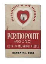 Vintage Permo-Point Round Coin Phonograph Needle Decca No. 1651 Permo Inc. - £10.05 GBP