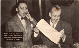 Mischa Auer Tom Breneman March of Dimes Breakfast in Hollywood CA Postcard PC22 - £3.92 GBP