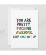 Beesonpage FUNNY FUCKING AWESOME Card | Rude Adult Humor Greeting Card - $303.77 MXN