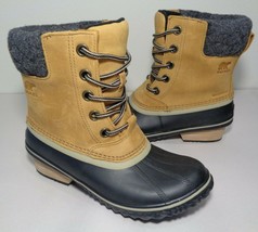 Sorel Size 7.5 SLIMPACK II LACE Elk Black Leather Rubber Boots New Women&#39;s Shoes - £157.48 GBP