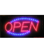 LED Neon Animated electric Red Blue oval open sign light for store busin... - £31.52 GBP