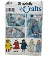 18&quot; Doll Clothes Pattern 9833 Garment Bag, Tote, Sleeping Bag, Coats+ Si... - $5.35 CAD