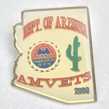 AMVETS Arizona Pin Gold Tone Enamel USA Veteran 2002 - $11.95