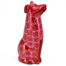 Tabaka Chigware Hand Carved Kisii Soapstone Sitting Red Puppy Dog Figurine Kenya - £7.90 GBP