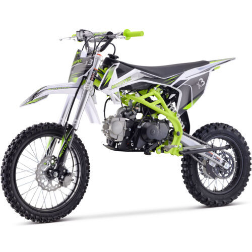 MotoTec Dirt Bike X3 125cc Gas Bike 4-Stroke Green Trail Edition - $1,449.00