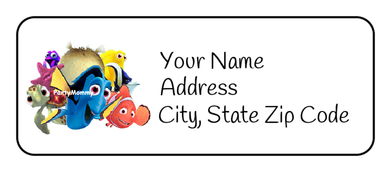 Finding Nemo Return Address Labels, Stickers, Personalized, Disney, Tags (30)