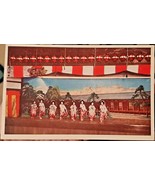 JAPAN Geisha Girl Stage Performance Postcard Painted Backdrop Lanterns C... - £3.91 GBP
