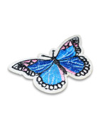 Blue Butterfly SewnOn/IronOn Embroidery Patch (Primarily Blue) Approx 7.... - £1.50 GBP