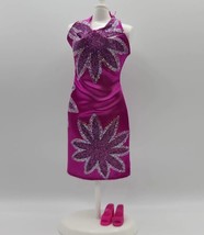 2002 Mattel Barbie Fashion Avenue # 25701 - Magenta Sparkle Dress &amp; Shoes - $14.50
