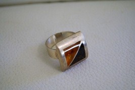 Polish MCM Amber Sterling Silver Ring Tomasz Debowski Maciej Szulimowicz MTM 925 - £46.39 GBP