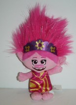 Trolls World Tour Poppy Doll Plush 9” Pink Yellow Dress Headband Glitter... - £6.77 GBP