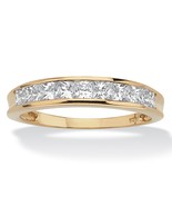 PalmBeach Jewelry .81 TCW CZ Ring in 18k Yellow Gold-plated Sterling Silver - £63.75 GBP