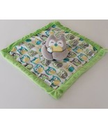 Carters Gray Owl Soft Lovey Plush Security Blanket Green Turquoise Yello... - £10.94 GBP