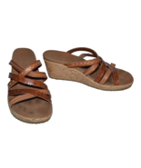 Skechers Brown Strappy Platform Sandals Cork Wedge Women Sz 8.5  READ - $18.32