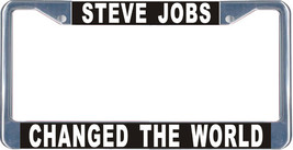 Steve Jobs Change The World License Plate Frame (Stainless Steel) - £11.05 GBP