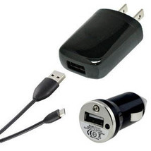 usb cable cord ac wall home adapter &amp; car charger for Motorla Droid X X2 Rzr M   - £15.17 GBP