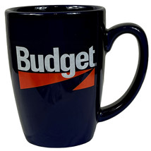 BUDGET Car and Truck Rental 11 oz Coffee Mug Porcelain Blue and Orange NOS! - £12.47 GBP