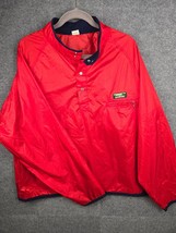 Vintage L.L. Bean Red Nylon Windbreaker Jacket Red Blue USA XL - £34.24 GBP