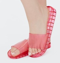 Pink Transparent 90s Retro Summer Beach Jelly Slide Sandals Flip Flop WO... - $12.52