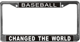 Baseball Changed The World License Plate Frame (Stainless Steel) - £11.08 GBP