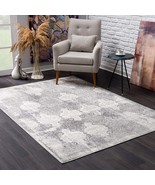 2 X 3 Gray Distressed Trellis Pattern Scatter Rug - $105.83 CAD