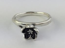 Authentic PANDORA Mystic Floral Sterling Silver Ring 190918CZ-54 Sz 7.5 New - $43.69