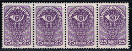 AUSTRIA 1920 Amazing Very Fine  MNH Strip of 4 Stamps Scott # 210 - £0.85 GBP