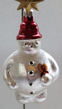 Vtg 1994 Christopher Radko Frosty Cares Glass Christmas Ornament AIDS Awareness - £30.29 GBP