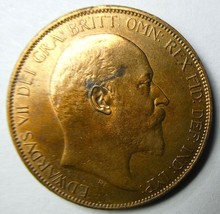 Great Britain 1906 EDWARDVS VII  PENNY coin Mint Quality Lustrous Brilliant Unc - £319.68 GBP