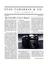 Stan Tamarkin &amp; Co. Fine Cameras Number Nine September 1987 - £1.96 GBP