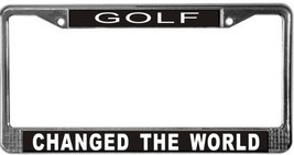 Golf Changed The World License Plate Frame (Stainless Steel) - £11.00 GBP