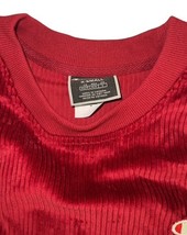 Champion XS Red Corduroy Velour Crop Sweatshirt Logo Pullover Womens image 5