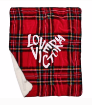 Victoria's Secret Plaid Sherpa Love Victoria Holiday Soft Throw Blanket - £39.95 GBP