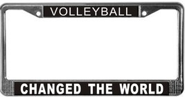Volleyball Changed The World License Plate Frame (Stainless Steel) - £11.05 GBP