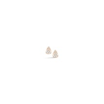 Original Brand Gold Pave CZ Mini Petite Teardrop Stud Earring Silver 925 - £70.17 GBP