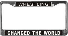 Wrestling Changed The World License Plate Frame (Stainless Steel) - £11.14 GBP