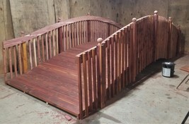 Cedar Bridge with spindle rails 20 ft long by 6 ft wide for ATV&#39;s golf c... - $13,295.00