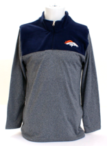 NFL Team Apparel Broncos Gray &amp; Blue 1/4 Zip Fleece Pullover Youth Boy&#39;s XL NWT - £40.35 GBP